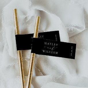 Etiquetas Ellesmere Black Minimalist Flags Drink Tags