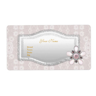 Etiquetas Endereço Casamento Renda Elegante Floral