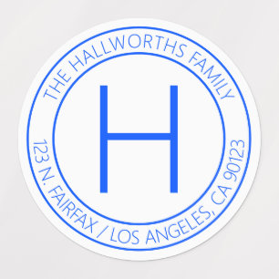 Etiquetas Endereço de devolução à prova d'água azul e b