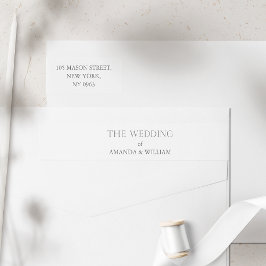 Etiquetas Endereço de devolução de casamento minimalista