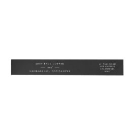 Etiquetas Endereço de Devolução de Casamento Smoking Preto F