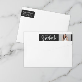 Etiquetas Endereço de Devolução de Foto de Graduado Prata