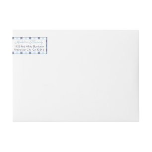 Etiquetas Endereço de devolução do Chá de fraldas Preppy Blu