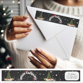 Etiquetas Endereço de devolução do Grafite de Natal Preto