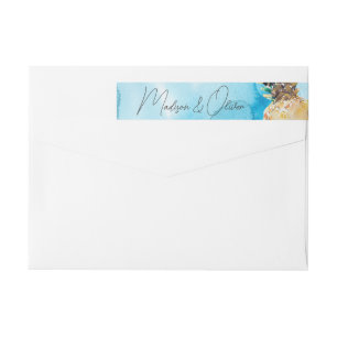 Etiquetas Endereço de Retorno de Aquarela Tropical de Abacax