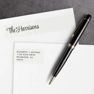 Etiquetas Endereço de Retorno de Creme de Script do Na moda