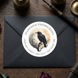 Etiquetas Endereço Moody Gothic Raven Dark Academia