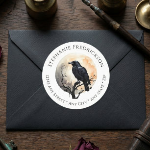 Etiquetas Endereço Moody Gothic Raven Dark Academia
