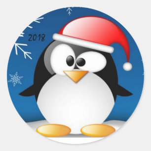 Etiquetas engraçadas do pinguim por um feliz ano