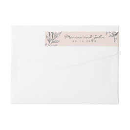 Etiquetas Envelope de Convite para Monograma Russo Blush