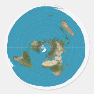 Etiquetas equidistantes Azimuthal do mapa da terra