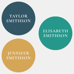 Etiquetas Escola de Nome Personalizado de Cores Retroativas 