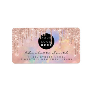 Etiquetas escolares Rosa Glitter Drives de brilho 