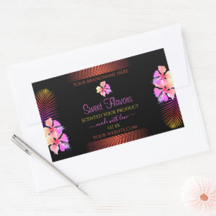 Etiquetas Escuras de Produtos Exóticos Flores Rain