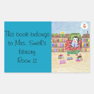 Etiquetas espertas da biblioteca do pinguim da