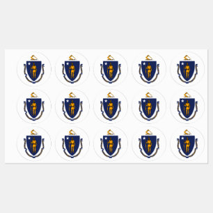 Etiquetas Estado de Massachusetts Flag Design
