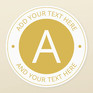 Etiquetas Estilo de logotipo Dourado/branco moderno Monogram