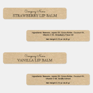 Etiquetas Estilo de Papel Russo Kraft Lip Balm Personalizado