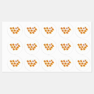 Etiquetas Estilo Decorativo, Laranja Dull, Vermelho Cornell