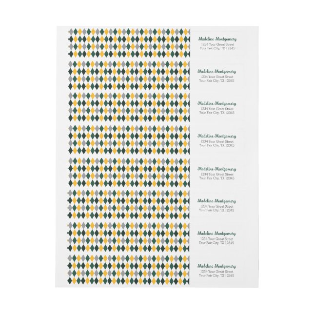 Etiquetas Estilo verde escuro e amarelo (Folha)