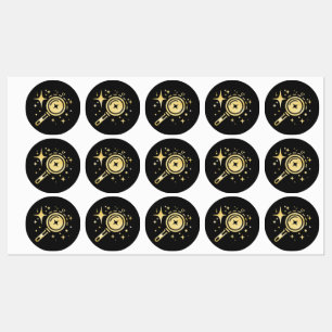 Etiquetas Estrelas emblem Sparkle AI, farol da era digital