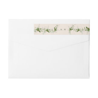 Etiquetas Eucalyptus Wreath Cream Envelope Return Address