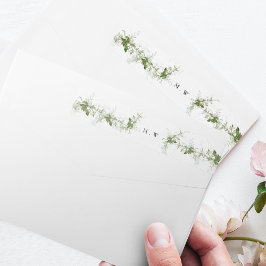 Etiquetas Eucalyptus Wreath Wedding Envelope Return Endereço