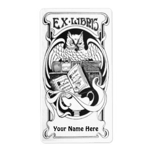 Etiquetas ex do Bookplate de Libris da coruja de