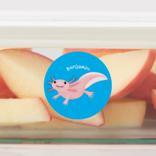 Etiquetas Exolotl branco rosa feliz