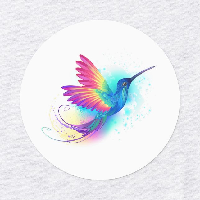 Etiquetas Exotic Rainbow Hummingbird (Design 1)