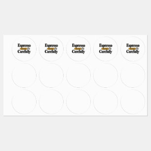 Etiquetas Expresse-se com Espresso com Cuidado Café Divert