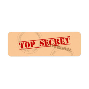 Etiquetas extremamente secretos da etiqueta do