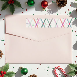 Etiquetas Falala Pastel Colors Checkered Pattern Natal