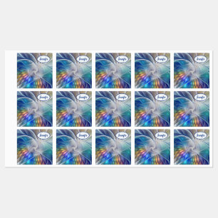Etiquetas Fantasia Floral, Nome de Arte Fractal Abstrato Col