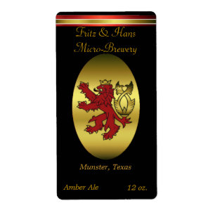 Etiquetas feitas da cerveja do leão do Velho Mund