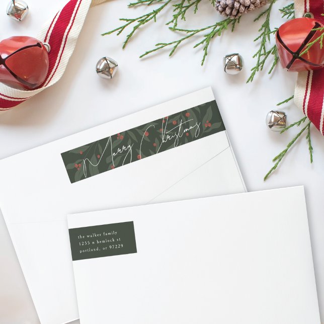 Etiquetas Feliz Natal Botânico (Criador carregado)