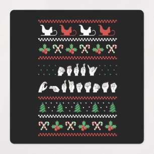 Etiquetas Feliz Natal - Língua de Sinais Americana I