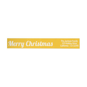 Etiquetas Feliz Natal - Simples Retorno de Cor Amarelo