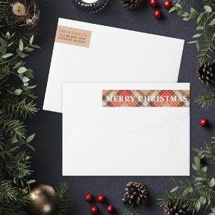 Etiquetas Feliz Natal Tan Tartan Xadrez Endereço