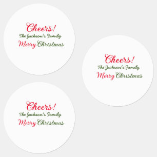Etiquetas feliz natal votos adicione o nome da família texto