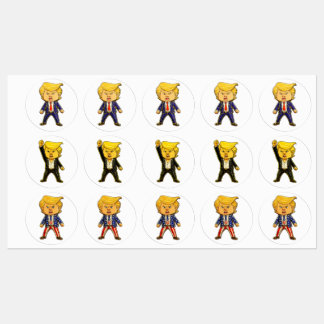 Etiquetas Feliz Trump, Trump Engraçado, Meme Engraçado Chibi