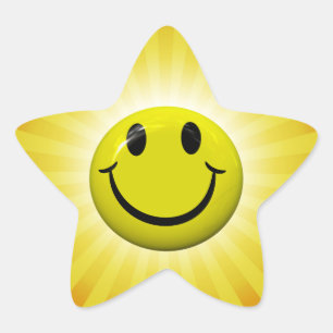 Etiquetas felizes da estrela do amarelo do