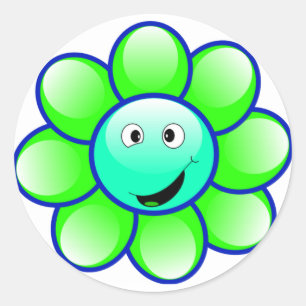 Etiquetas felizes da flor da cara