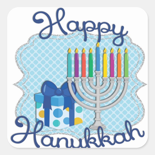 Etiquetas felizes de Hanukkah (Frente)