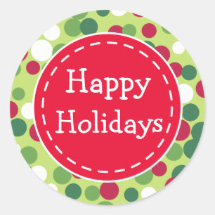 Etiquetas felizes do feriado do ponto retro