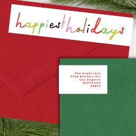 Etiquetas Feriado de Natal alegre e colorido