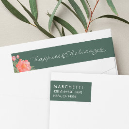 Etiquetas Feriado de Peony de inverno