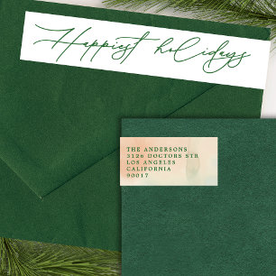 Etiquetas Feriados Felizes Watercolor Flora Return Address