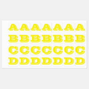 Etiquetas Ferro Amarelo Personalizável em Letras
