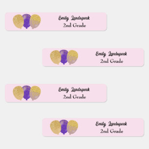 Etiquetas Ferro nos Balões do Partido Glitter Roxo